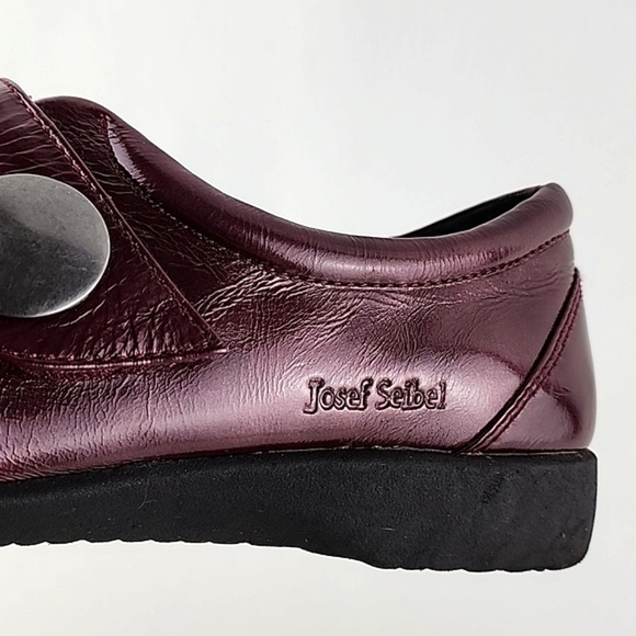 Joseph Seibel Burgundy Patent Leather Strap Slip On  Walking Work Shoes Size 39 - Picture 10 of 16